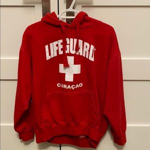 Red lifeguard sweater size L